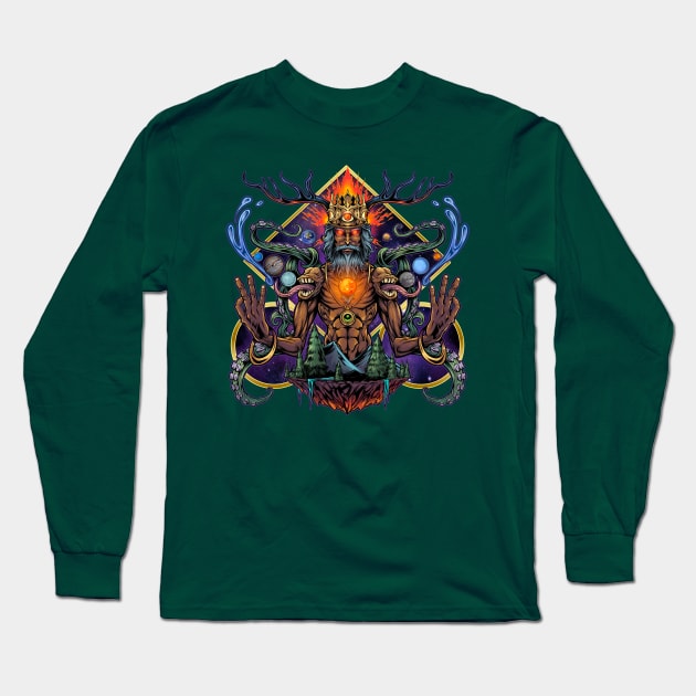 Psychedelic Meditating Mystic Long Sleeve T-Shirt by FlylandDesigns